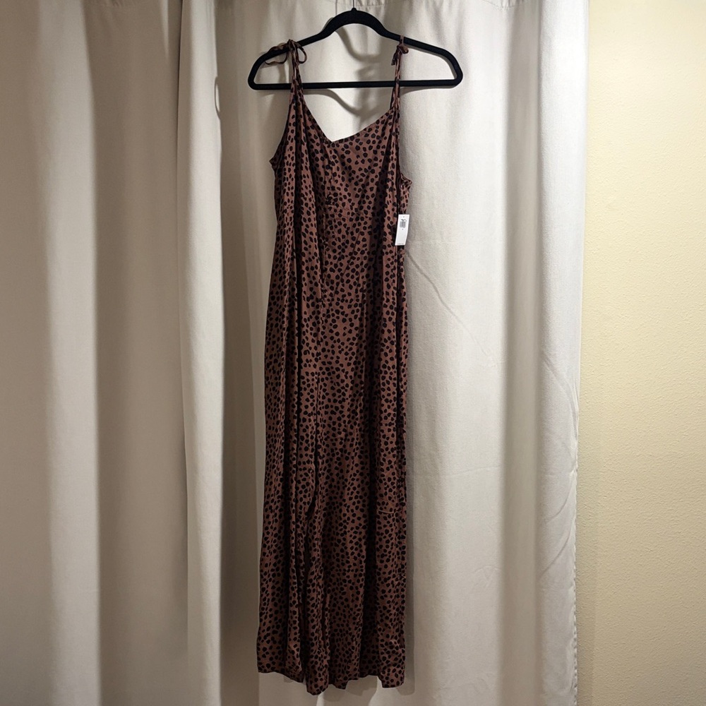 Old Navy Brown Polka Dot Jumpsuit